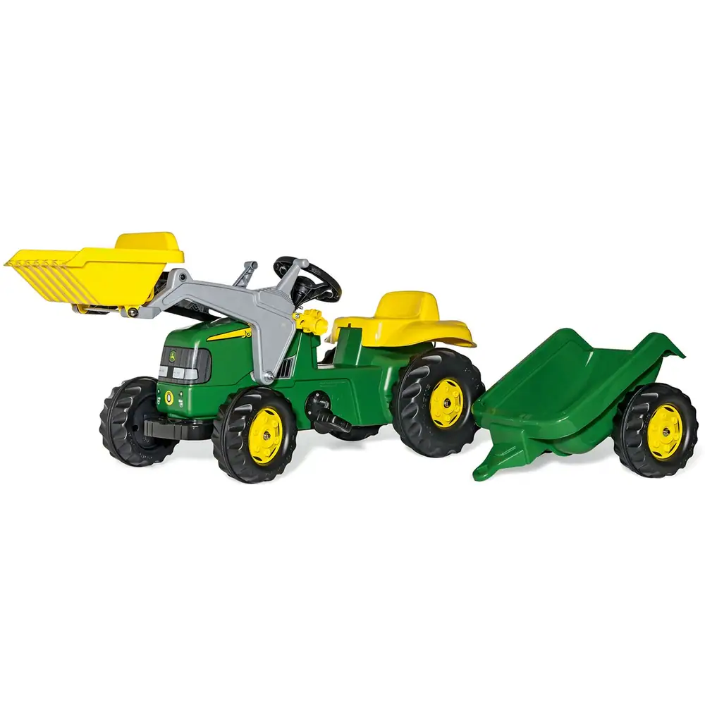 Rolly Toys John Deere Tractor with Front Loader & Trailer Ride On