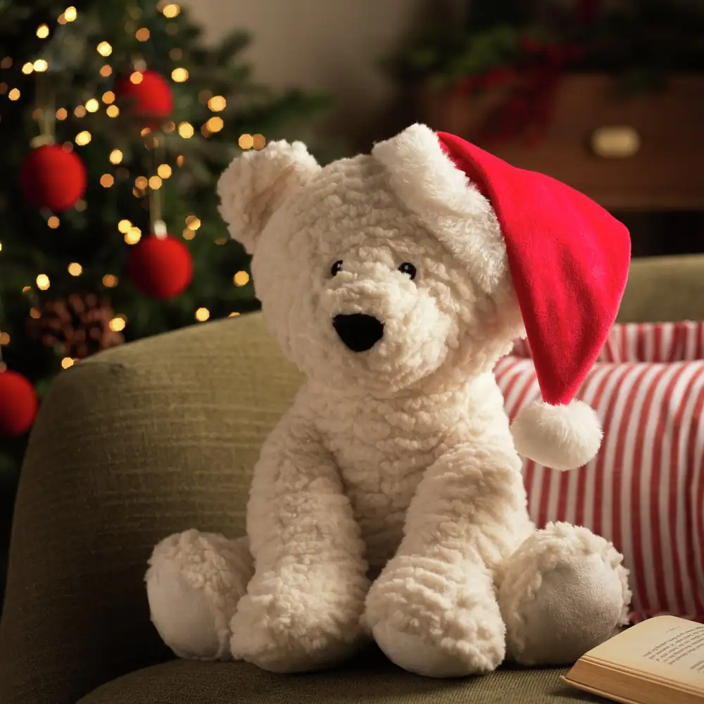 Argos Home Red Santa Hat Polar Bear Soft Toy