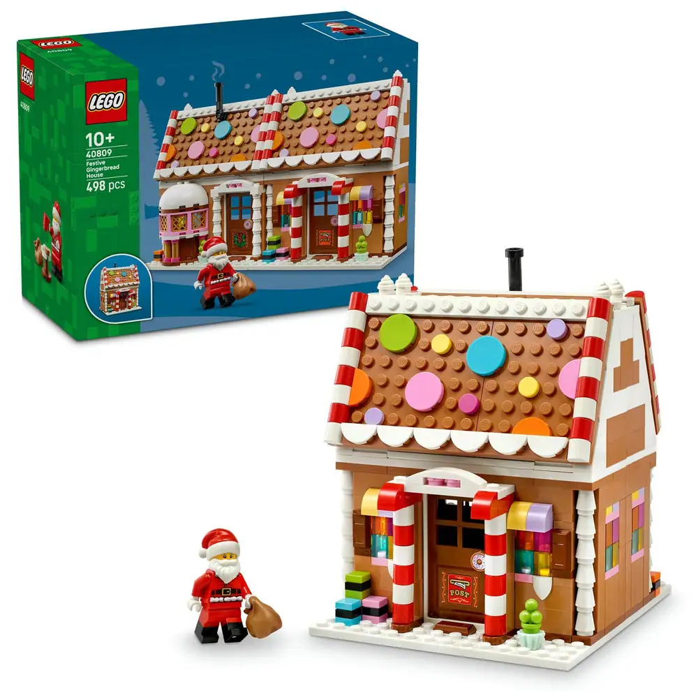 LEGO Festive Gingerbread House Christmas Toy for Kids 40809