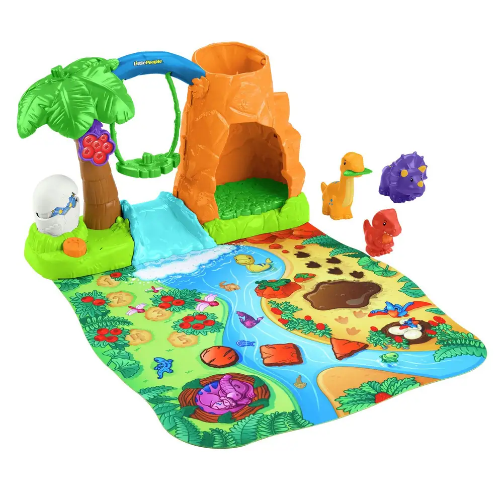 Fisher Price Little People Dinosaur Village & Play Mat Toddler Playset