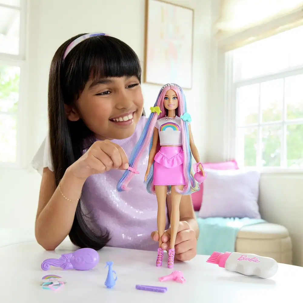 Barbie Rainbow Sparkle Hair Fashion Doll
