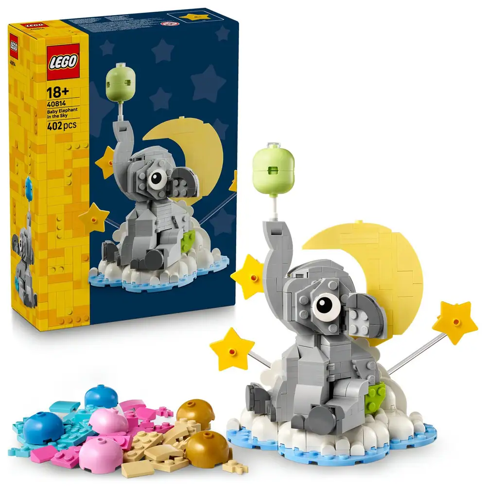 LEGO Baby Elephant in the Sky Display Gift for New Parents 40814