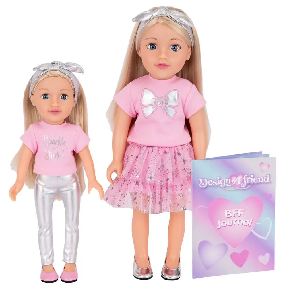 "DesignAfriend Big Sister 18"" & Little Sister 14"" Doll Set"