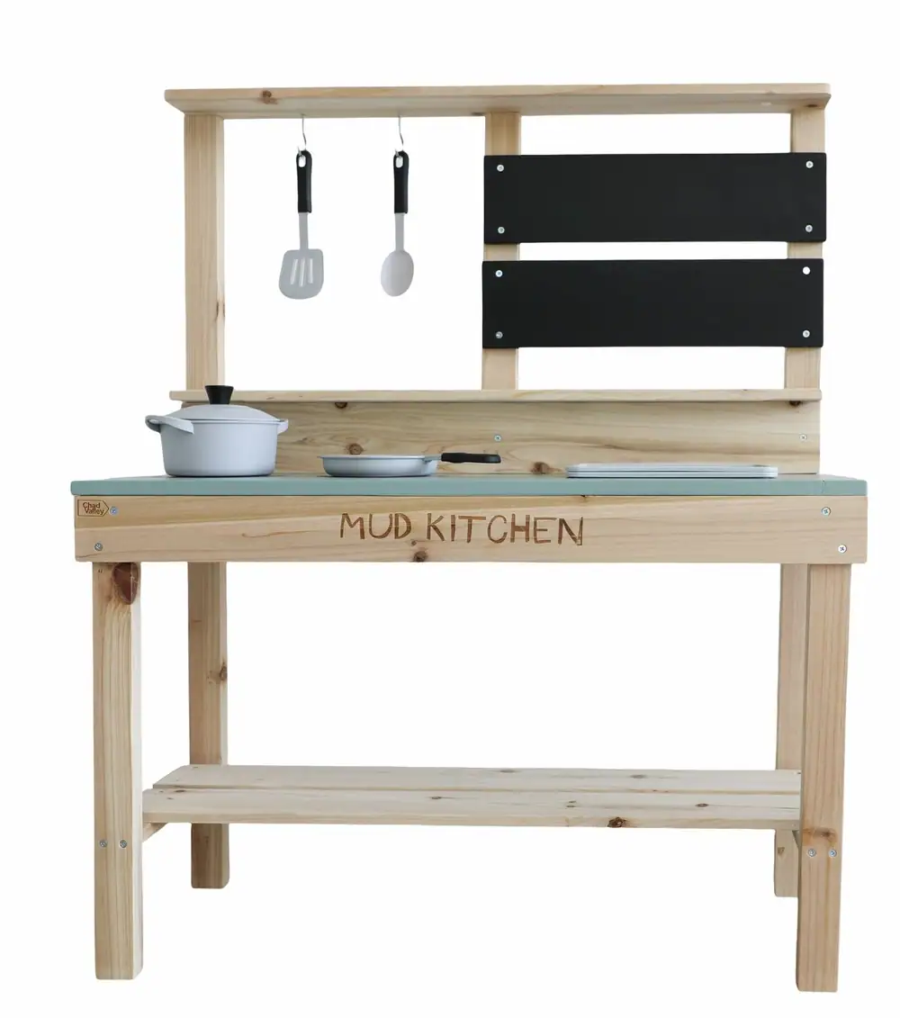 Chad Valley Wooden Play House with Mud Kitchen