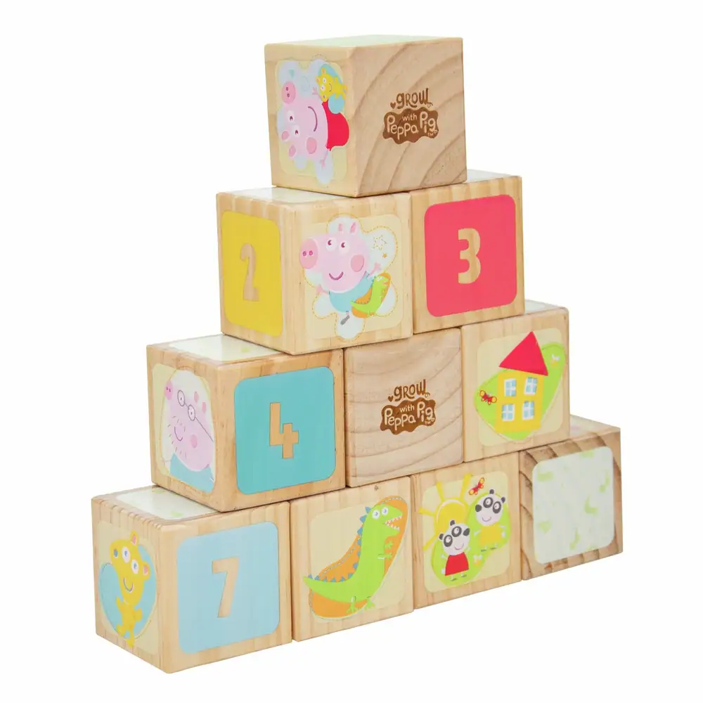 Grow With Peppa Pig 10 Piece Wooden Stacking Block Set