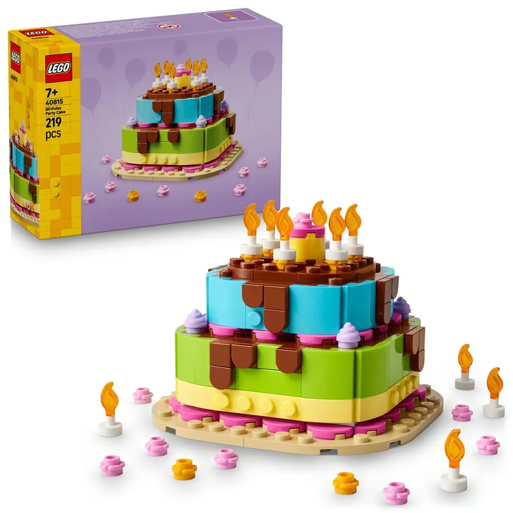 LEGO Birthday Party Cake with Decorations Gift Set Table Decor 40815